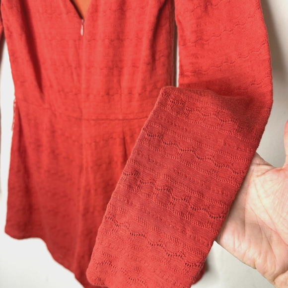 Ark & Co Salmon High Neck Long Sleeve V Back Zip Embroidered Zip Romper S - Picture 6 of 15